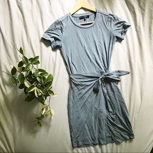 Dusty Blue Wrap Dress